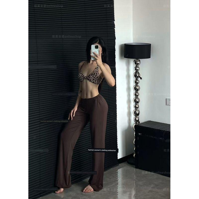 

Comfortable and Miserable! Low Waist Drape Pants Breathable Comfortable Sports Trousers Women Fitness Yoga Pants Narrow Straight Pants Sexy Curry L