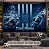 Wall Hanging Tapestry Custom NameNSW Blues Pattern Personalized Printed Fabric Wall Decor