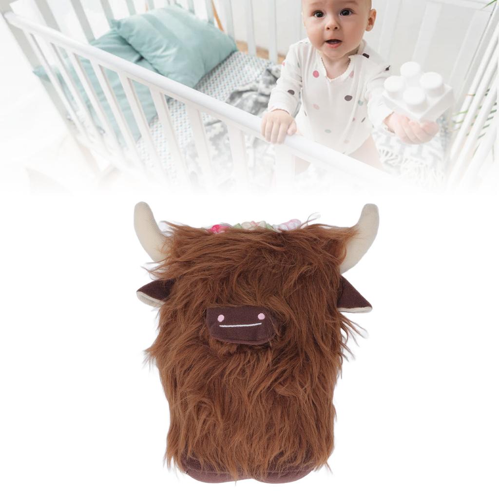 Highland Cow Plush Doll Simulation Soft Stuffed Faceless Cattle Toy for Home Decoration