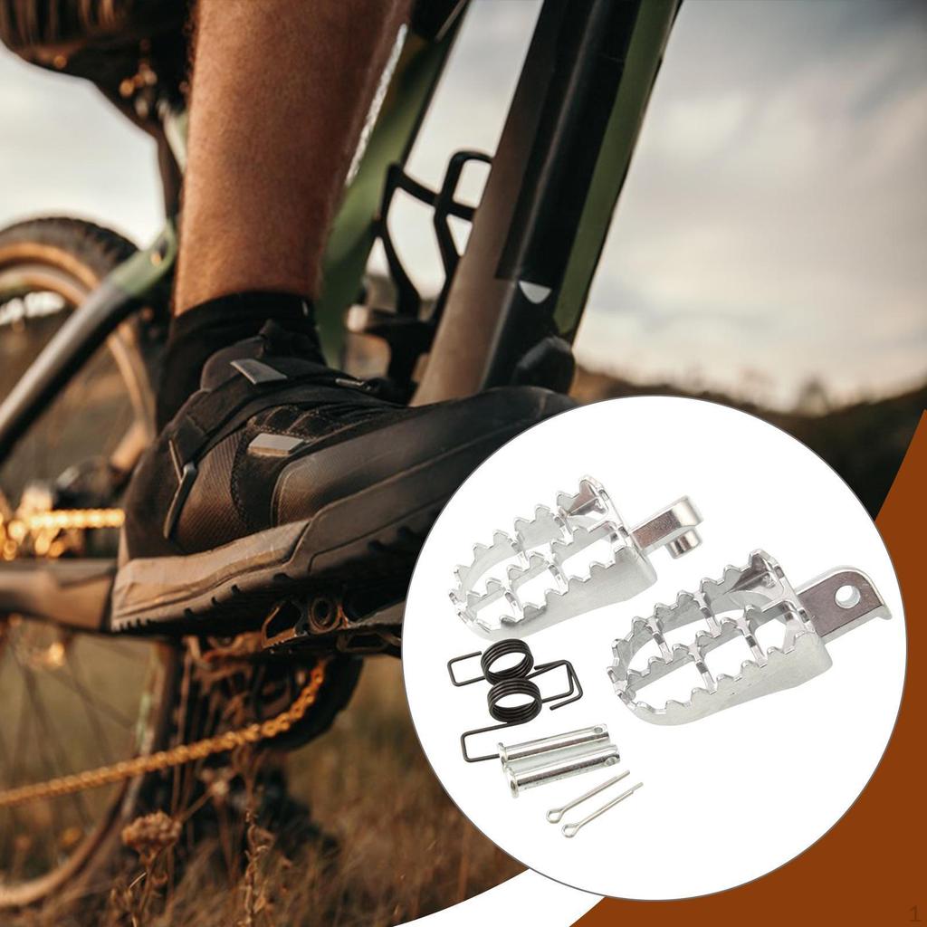 Motorcycle Foot Pegs Aluminium AntiSlip Professional Lightweight Spare Parts Easy Installation