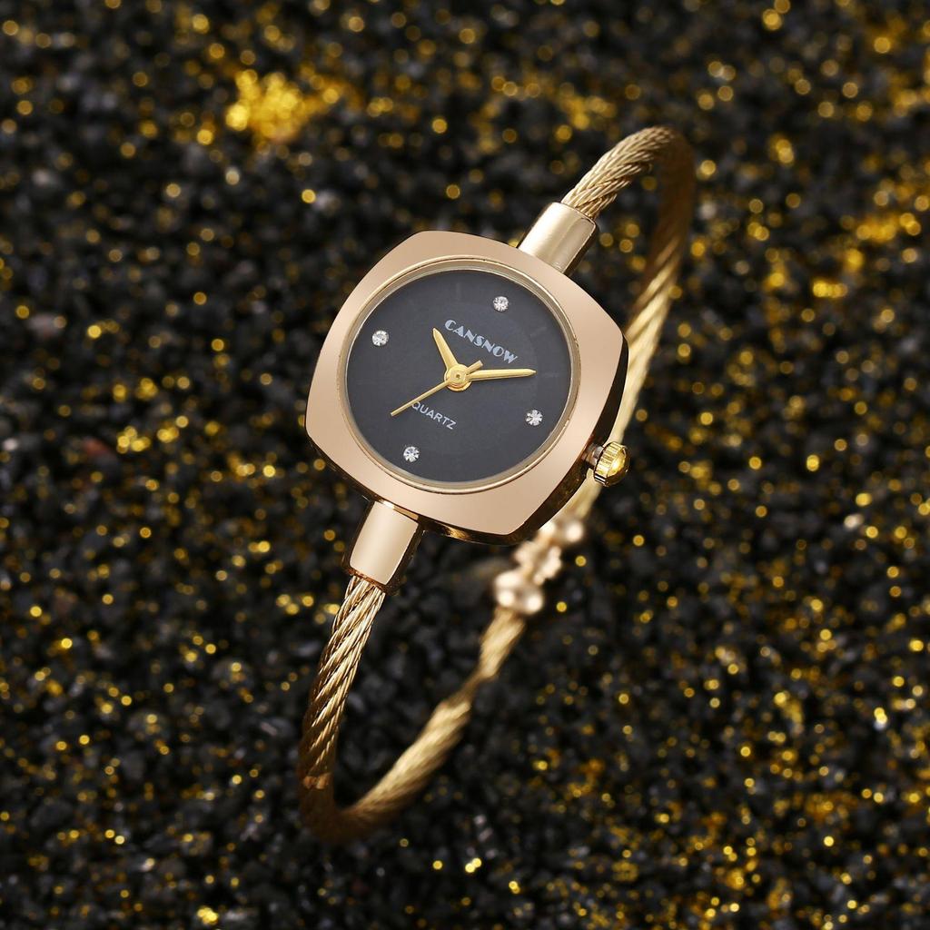 Trendy Quartz Women's Watch with Simple Open Cuff Design