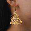 My Shape Crescent Moon Celtics Knot Drop Earrings for Women Stainless Steel Irish Knot Witch Knot Dangle Earrings Jewelry Gifts
