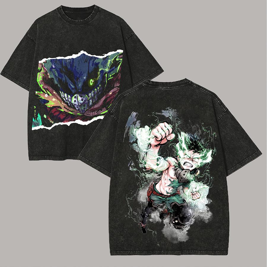 My Hero Academia Anime Lover Washed T-shirt Year Round Clothing High Quality Personality Clothes Plus Size Unisex New Model Couples Tee