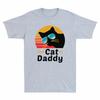 Cat 80s Tshirt Short Distressed Unisexs Vintage Sunglasses Funny Cat Daddy Sleeve