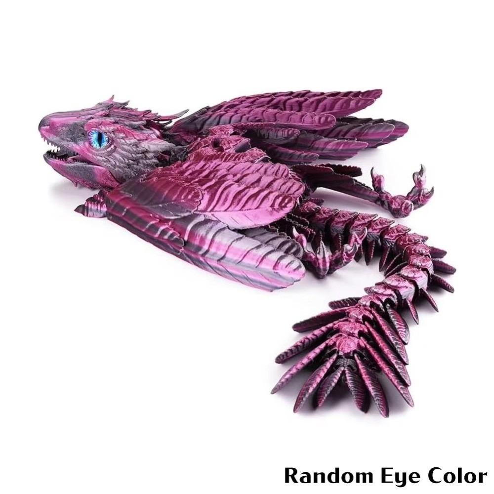 3D Printed 3D Printed Dragon Figurine Creative Design Bird Wings Flying Dragon Figurine Flying Shape Decorative Style