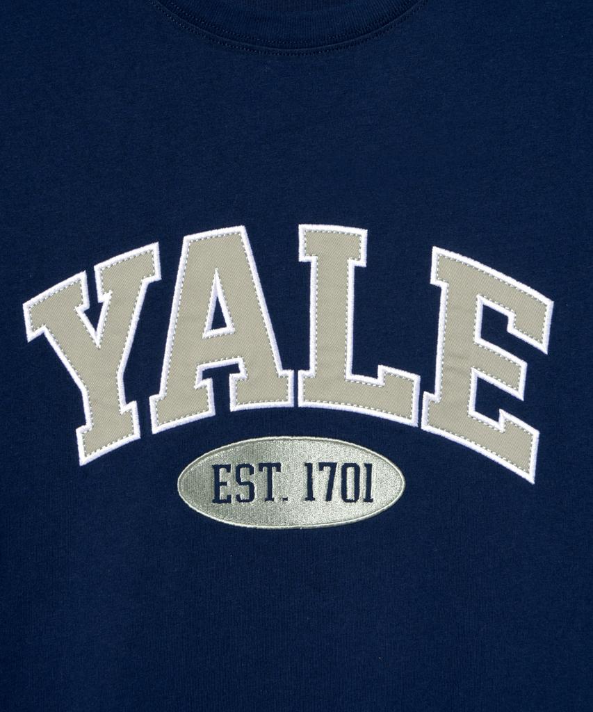 YALE Two-Tone Arch Short Sleeve T-Shirt_Navy