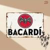 BacardiVintMetalSkylt 1 st Vintage Bacardi Metallskylt 8x12" - Retro FladdermusEmblem Plåtkonst, Lätt att Hänga för Bar/Café