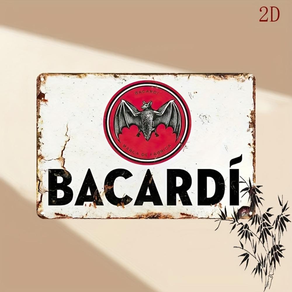 

BacardiVintMetalSign 1pc Vintage Bacardi Metal Sign 8x12 - Retro BatEmblem Tin Art, Easy-Hang for Bar/Cafe 20x30cm（7.8x11.8inch）
