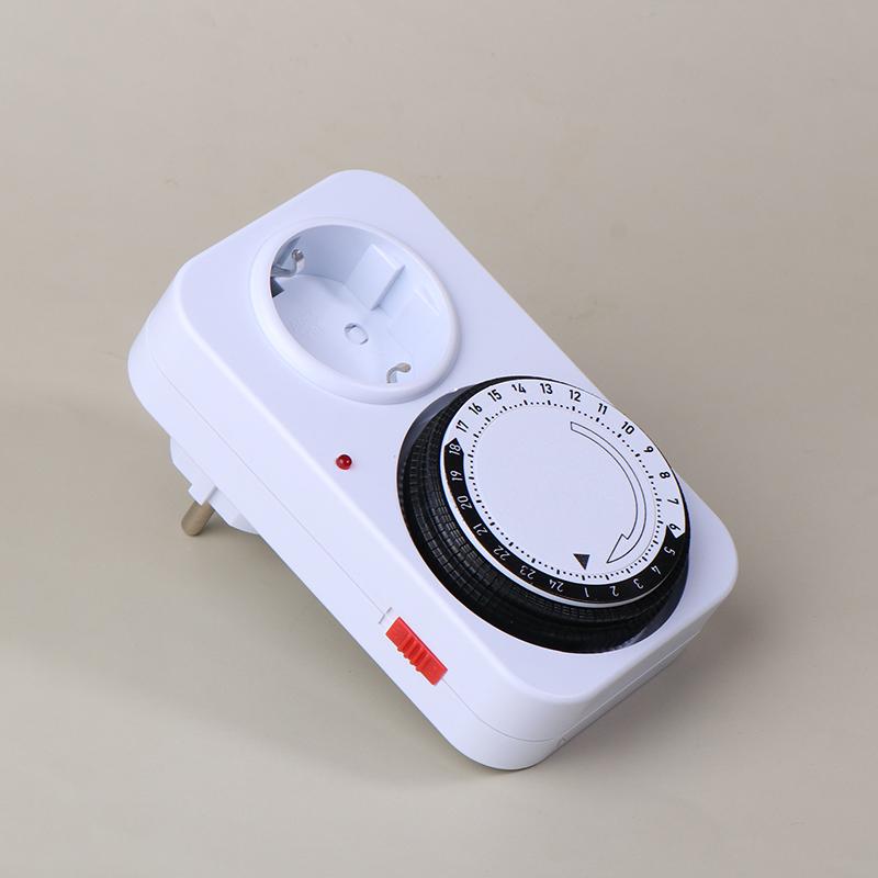 Eu Plug Timing Socket 24-Hours Cycle Mechanical Timer Electricity Consumption Meter Automatic Shutdown With Overload Protection