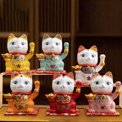 5 palcová keramická maneki Neko Lucky Cat pokladnička Fortune Barevná kočka Prasátko Domácí dekorace Dárek Feng Shui figurka