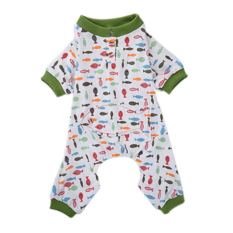 Pet clothes pajamas with elastic washable wear-resistant cotton pajamas dog clothing puppy home