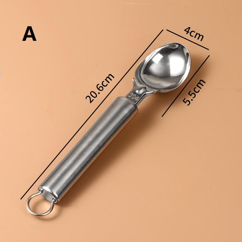 Stainless Steel Dual-Purpose Ice Cream Scoop Ice Cream Scooper Multifunctional Fruit Scoop Kitchen Supplies