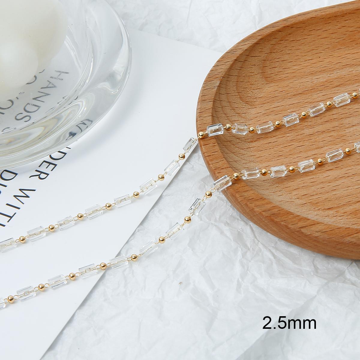 

50 см/пакет, латунная медная цепочка, хрустальные бусины, подвески, цепочка для DIY, ожерелье, браслет, аксессуары для изготовления ювелирных изделий, принадлежности ручной работы 04 2.5mm 0.5meter