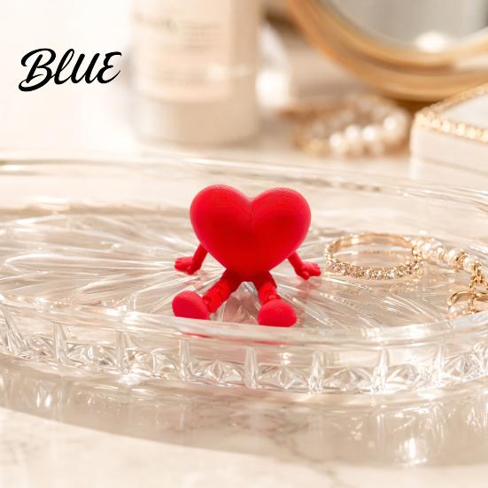 Poseable Rose Model Heart Ornament 3D Printed Red Pen Holder with Movable Joints