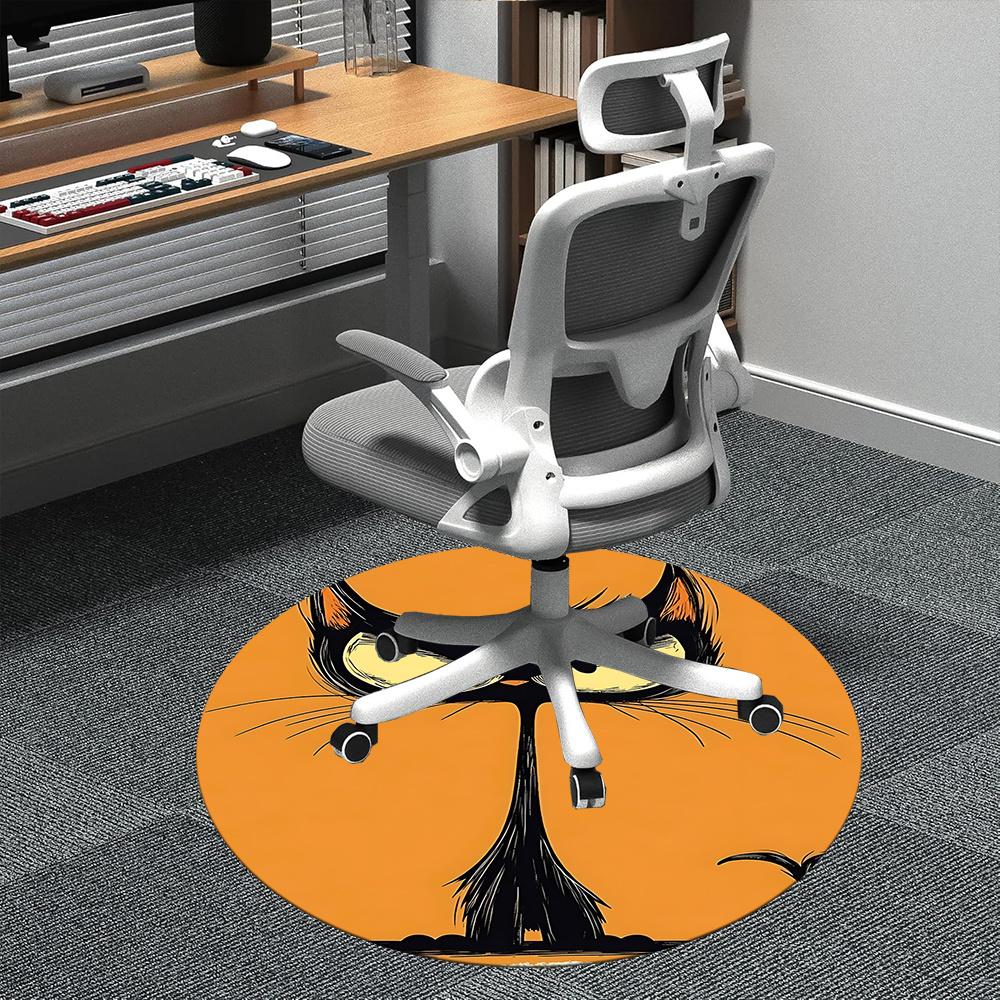 

1pc Cat Whiskers Office Round Area Rug, Indoor Mat Suitable ForOffice, Under Office Chairs Bedroom Living Room Home Decor, Room Deco u36 80cm by 80cm