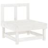7 piece Garden Lounge Set White Solid Pine Wood