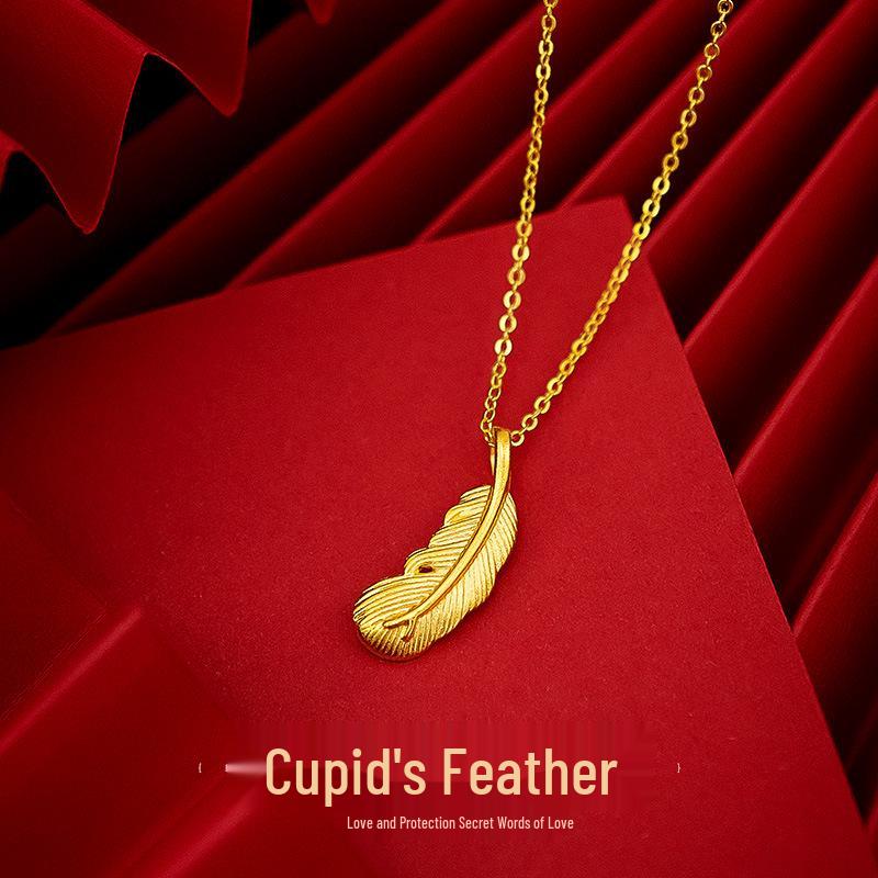 

Gold-Plated Feather Pendant Necklace - 3D Style, Inspired by Douyin and Xiaohongshu Trends Feather Pendant