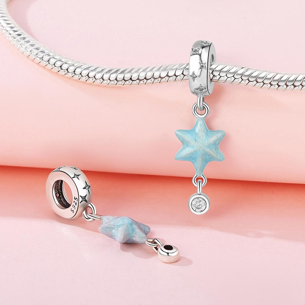 Beads Copper Charms Original Hexagonal Star Moon Sun Pendant Beads Fit Bracelet Jewelry Diy Women Gift Accessory