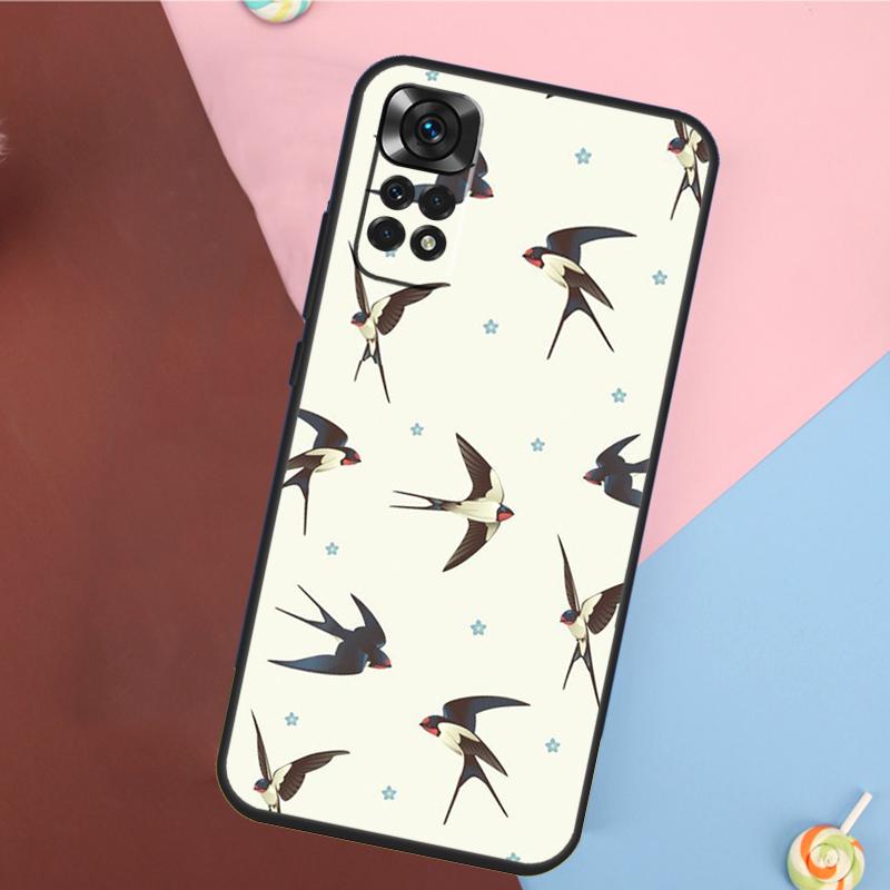Swallow Collage Pattern Cover For Xiaomi Redmi Note 13 14 Pro 12 11 9 10 9S 10S 11S 12S Redmi 14C 10C 12C 13C Case