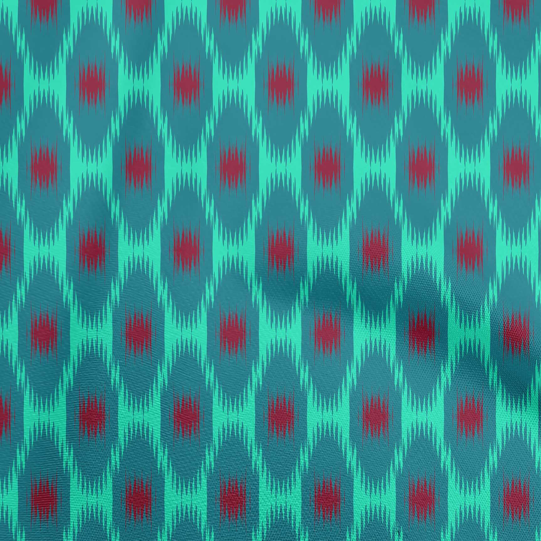 

oneOone Cotton Poplin Maroon Fabric Ikat Fabric For Sewing Printed Craft Fabric By The Yard 42 Inch 42 Inch Wide - Viscose Chiffon чирок зелений колір