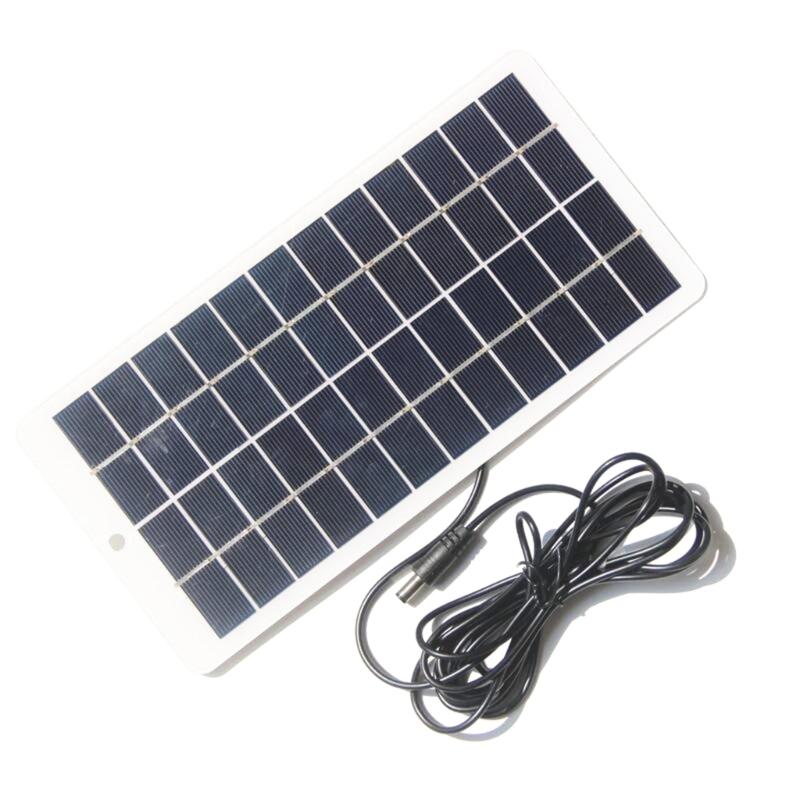 Solarpanel 5W 12V Outdoor DIY Solarzellen Ladegerät Polysilizium-Paneele USB Outdoor Tragbar Solar für Außenleuchte Pumpe