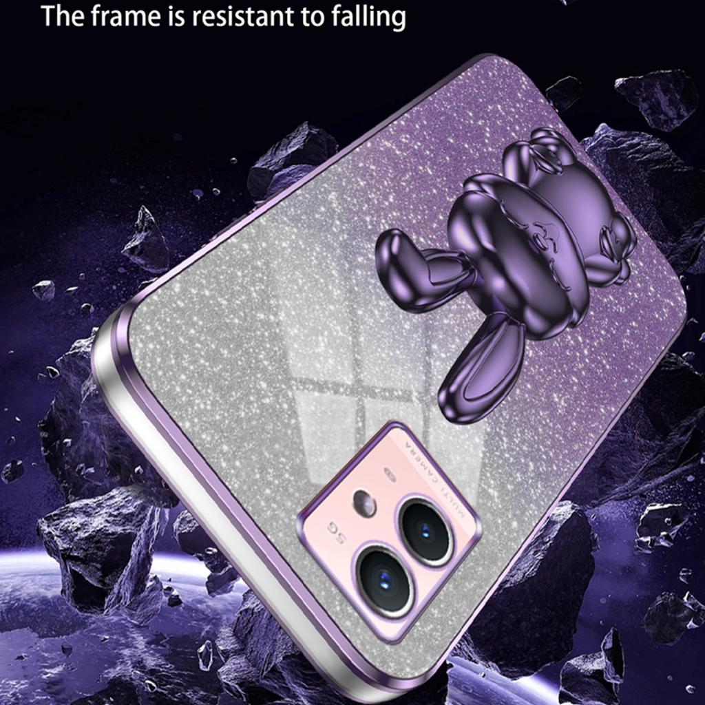 For vivo Y33s 5G/Y75 5G/Y55 5G Case Rabbit Design PC+TPU Phone Case with Kickstand