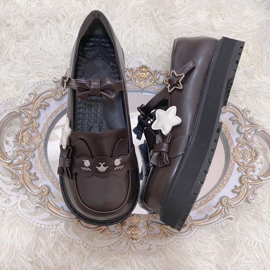 Flat-soled leather shoes niche design sense Lolita women's shoes bow sweet versatile JK uniform sailor suit shoes
