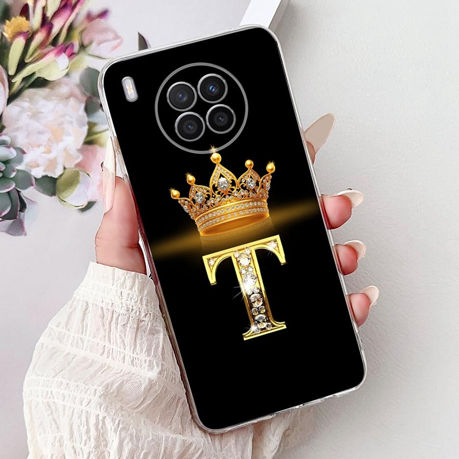 For Huawei Nova 8i Case Honor 50 Lite New Crown Letters Cover Clear Silicone Soft Slim Phone Case For Honor 50 Lite Nova8i Shell