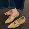 22 new French retro pointed head shallow mouth single shoes elegant inner height increasing temperament commuter shoes