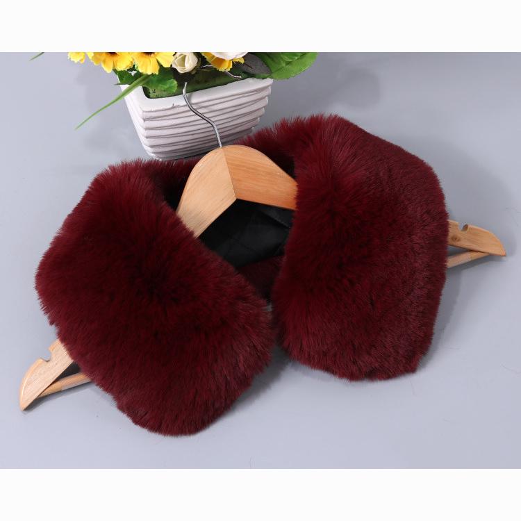 

Воротник Лисий мех шарф Зимняя роскошная пушистая шаль согревает шею Женщины Мужчины Меховые квадратные шарфы пальто аксессуары 55cm