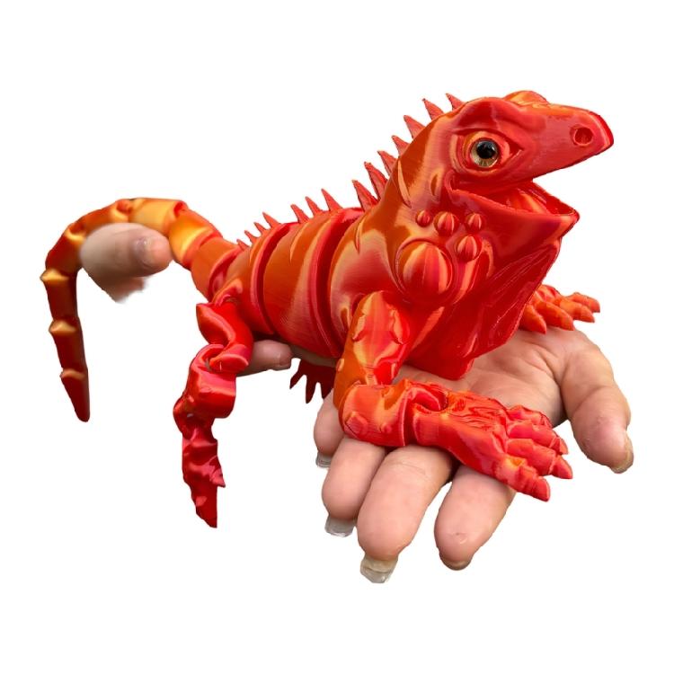 Artistic Lizards Figurine for Home Decors 3D Printed Gradient Color Articulated Flexible Joints Animal Ornament Party Gift
