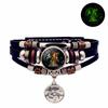 Luminous 12 Constellation Leather Bracelet for Men and Women Couple Gift Handmade Multi layer Beaded Bracelet Creative Handmade Jewelry