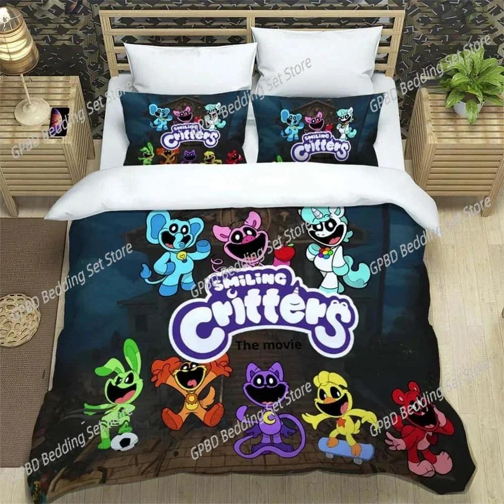 3D Print Cartoon S-smiling critters 3D Duvet Cover Bedding Set Comforter Linen Pillowcases Home Decor Single Double King Queen