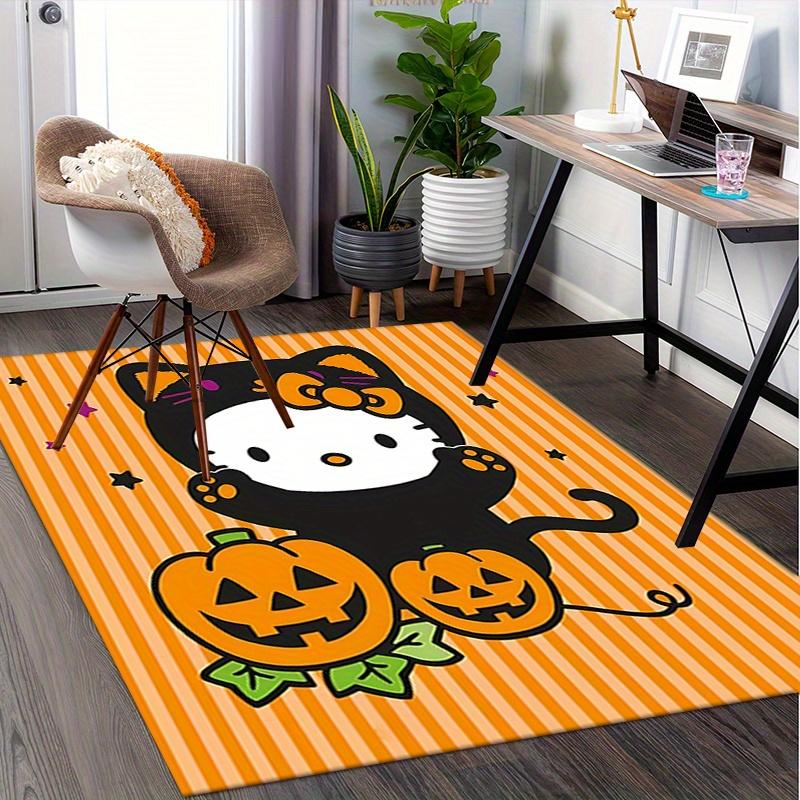Office Rug Halloween, Hello Kitty Anti-Slip Rug, Machine Washable for Living Room, Bedroom, Office, Multiple Sizes, Bedroom Mat, Decorative Mat, Durab