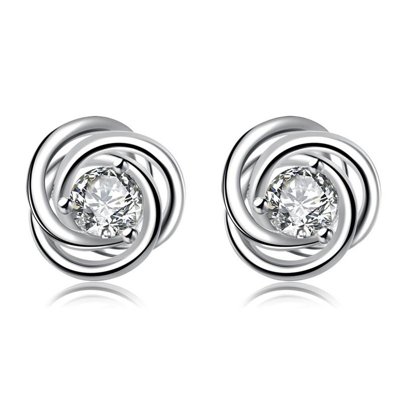925 Sterling Silver Geometric AAA Zircon Earrings High Quality Charm Women Fashion Jewelry Wedding Party GiftGood product
