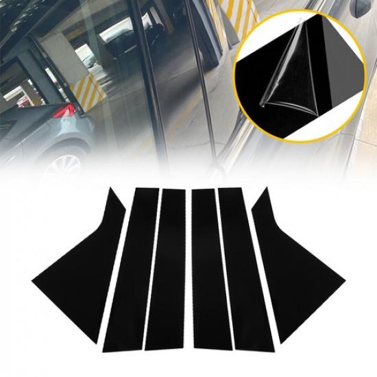 For 2014- Chevrolet Impala Body Pillar Posts Door Window Trim Black 6Pcs/Set