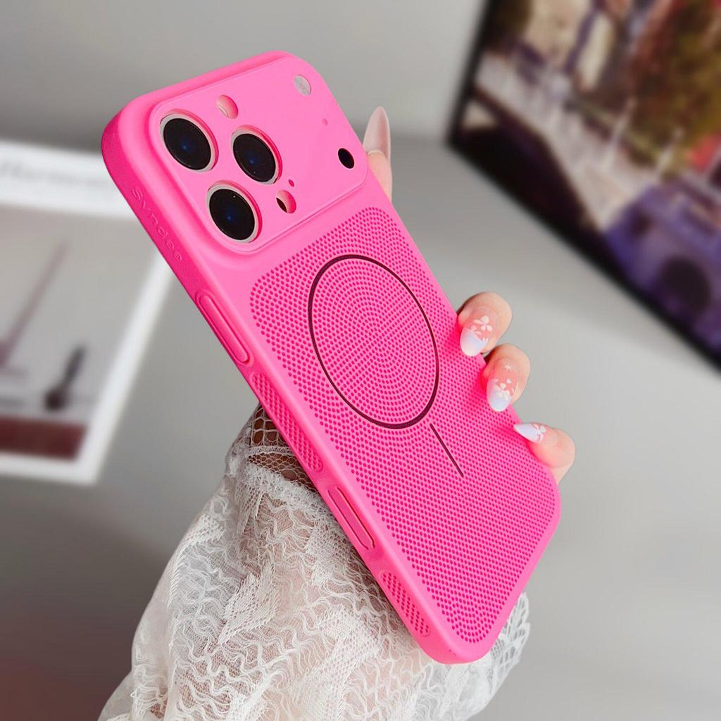 Compatible with iPhone 17 Pro Max Summer Heat Dissipation Magnetic Case and iPhone 16 with Button Lanyard Hole.