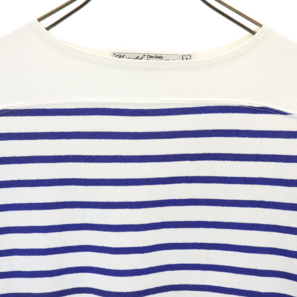 UNRIVALED made in Japan Border Pattern 7 minutes sleeve Basque shirt 2 Men's Used