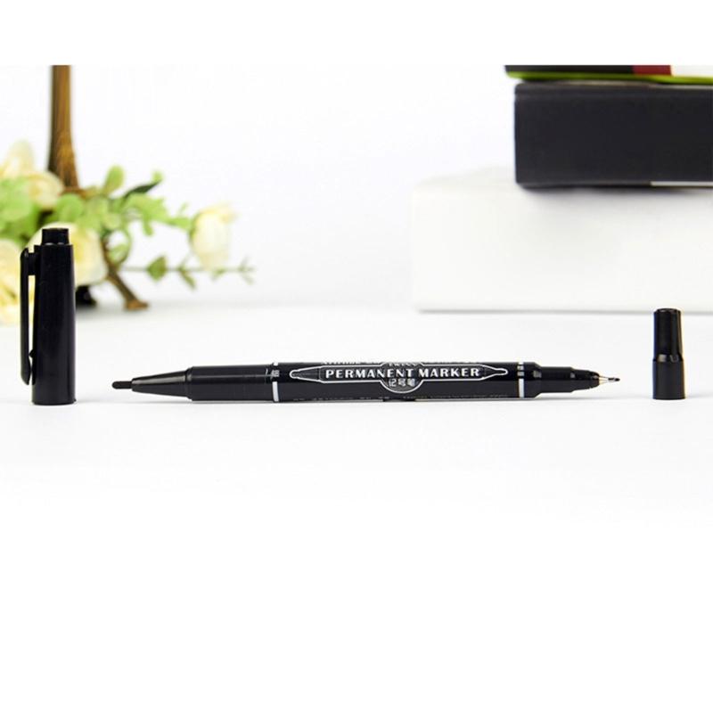 10Pcs Vehicle Service Marker Pen Double Headed Permanent Marker Waterproof Oil Based Inks For Windshield Notices