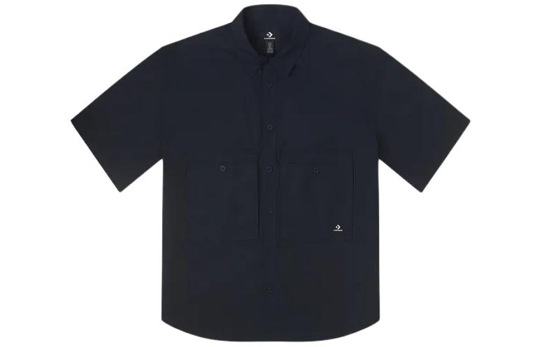 Converse Summer Fun Collection Shirts Men s Black Polo Collar Moderate Workwear 10026433-A01 M