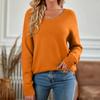 Höstens långärmad lös tröja för kvinnor 2023 Vinter Varm V-ringad tröja Mjuk stickad topptröja Stickad kläder Elegant 29425