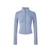 Women's Spring Yoga Jacket - Windproof Stand Collar, Slim Fit Zipper Cardigan for Running and Cycling.