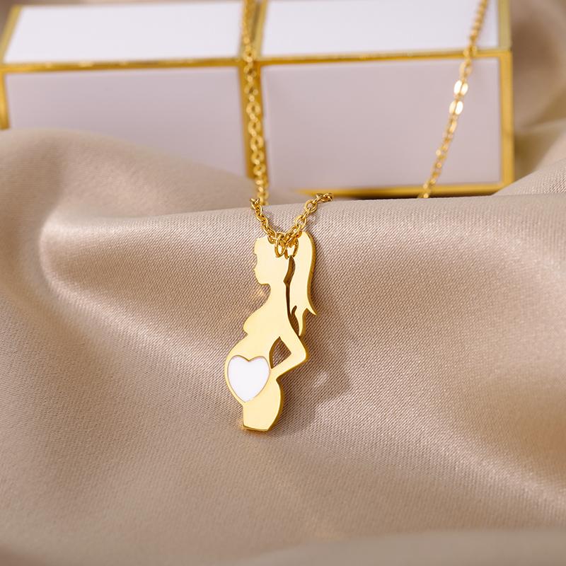 Mom and Choker Necklace For Women Gold Color Stainless Steel Necklace Charm Collier Family Jewelry Mother's Day Gift