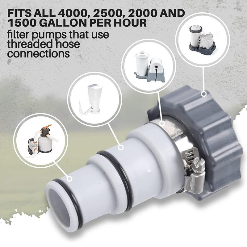 Swimming Pool Hose Adapter with Collar for IntexFit ARU Threaded Connect Pumps