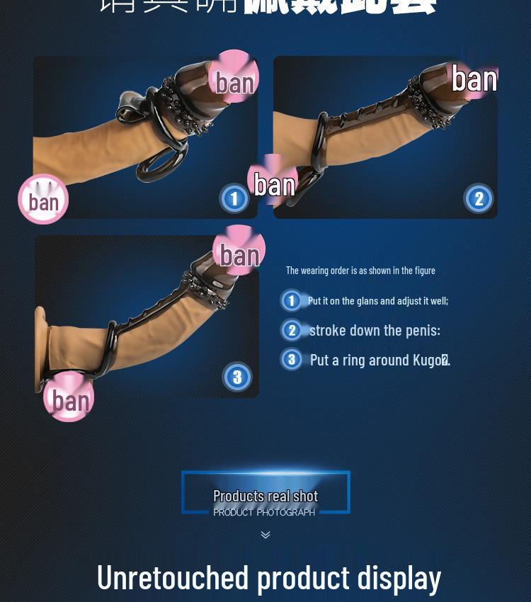 Yunman Soft Multi-Spiked Constricting Condom with Adjustable Ball Lock for Comfort and Delayed Ejaculation