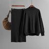 New Winter Sweater Women's Loose Knitted Semi-turtleneck Long-sleeved Threaded Fashion Skirt Suit Women