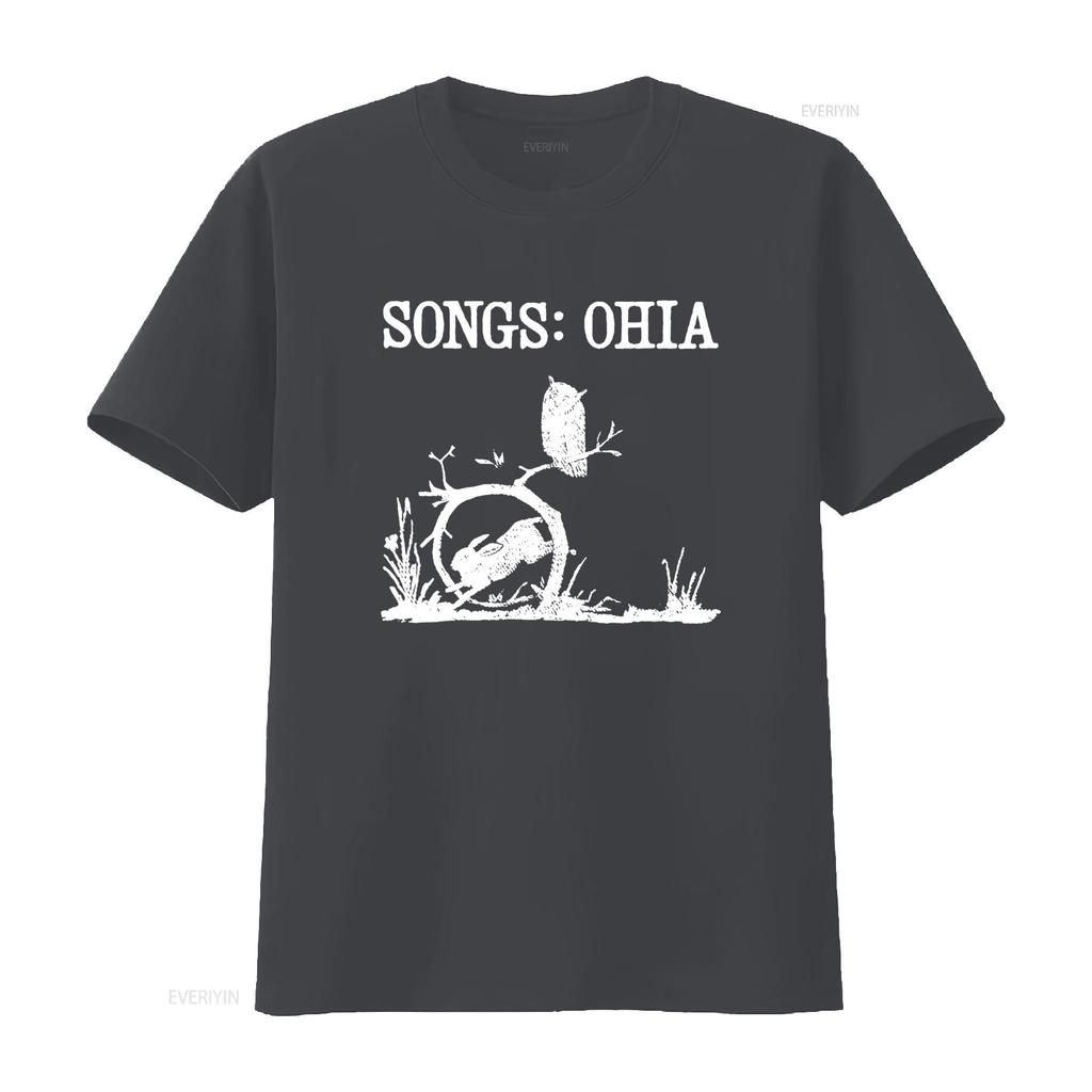 Songs Ohia T Shirt S 5XL Unique Black and White Animal Print Design vintage Washed Slightly streetwear designer clothes Stylish