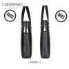 Mens Business Laptop Bag 15-inch Capacity Waterproof PU Leather Briefcase With Dual Zippers Crossbody Strap