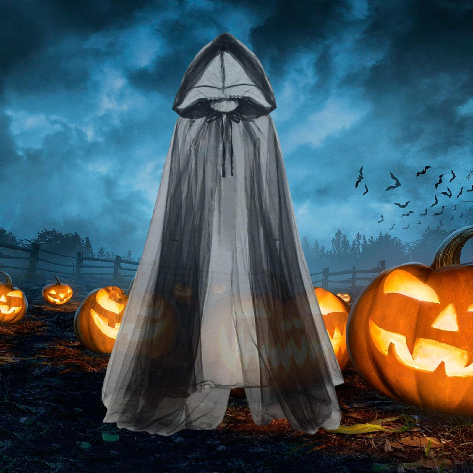 

Плащ-капюшон на Хэллоуин, сетчатый плащ для реквизита, игровых ролей, праздничных сценических шоу 100 cm