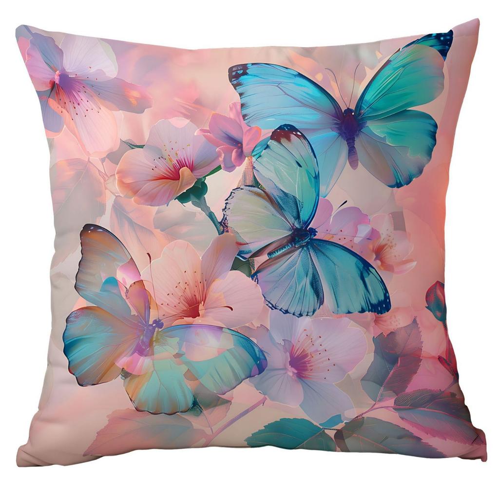 New Creative Butterfly Pillowcase Spring and Summer Dreamy Pillowcase Home Bedside Sofa Backrest Cover